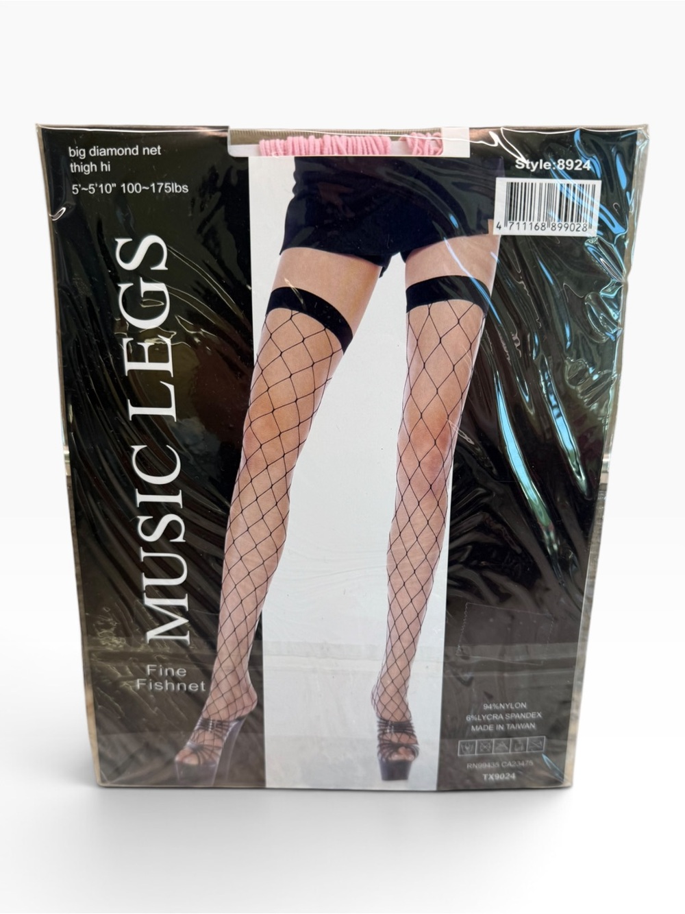 Music Legs Big Diamond Net Thigh Hi Stockings Pink 8924 OS Fits 5’-5’10”